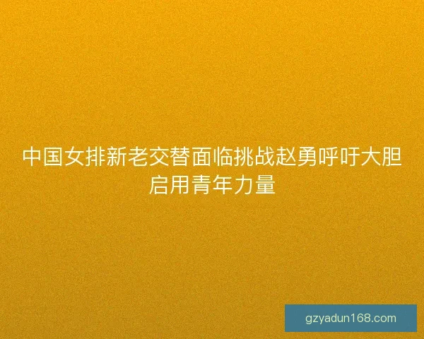 中国女排新老交替面临挑战赵勇呼吁大胆启用青年力量